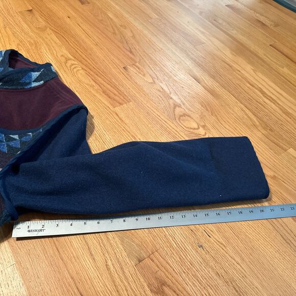 EUC Vintage Pendleton Unisex  Western Aztec Wool Long COAT Jacket RARE Teal Blue - Picture 10 of 11